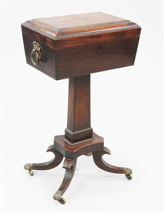 A Regency mahogany teapoy, W.1ft 4in.